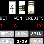 Slot machine game for mobile phones